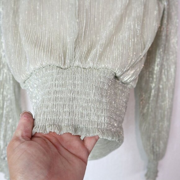 Bailey 44 Gold Silver Metallic Blouse XS - Picture 6 of 13